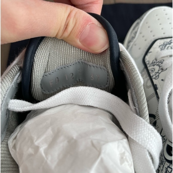 Christian Dior B27 White Navy Galaxy Paisley Calf leather Oblique sneakers NWT - Picture 7 of 8